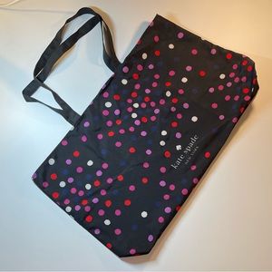 Kate Spade Black Polka Dot Large Tote Bag Foldable Lightweight